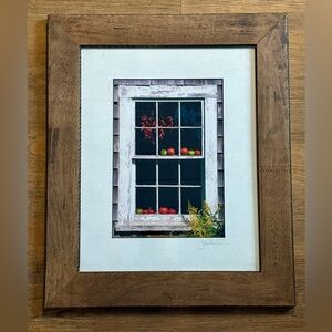 SIGNED WOODEN FRAME & MATTED FARMHOUSE PRINT TOMATOES & PEPPERS WALL ART